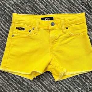 Polo by Ralph Lauren Girls Yellow Denim Shorts size 6.